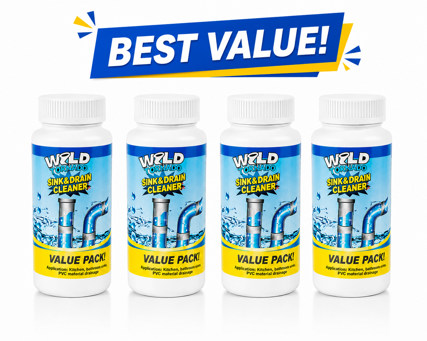 The Powerful Pipe Cleaner (Best Value) 4 pack